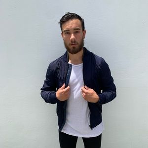 Zara Navy Blue Bomber jacket size Small